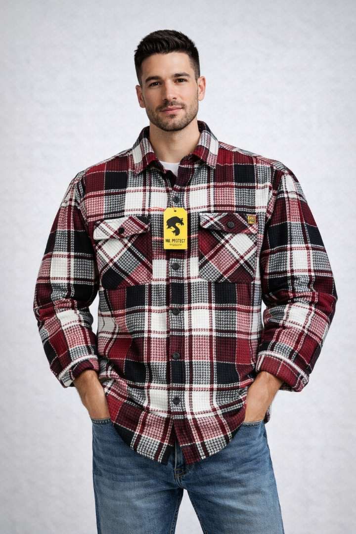 Premium Maroon & Mustard Checks shirt