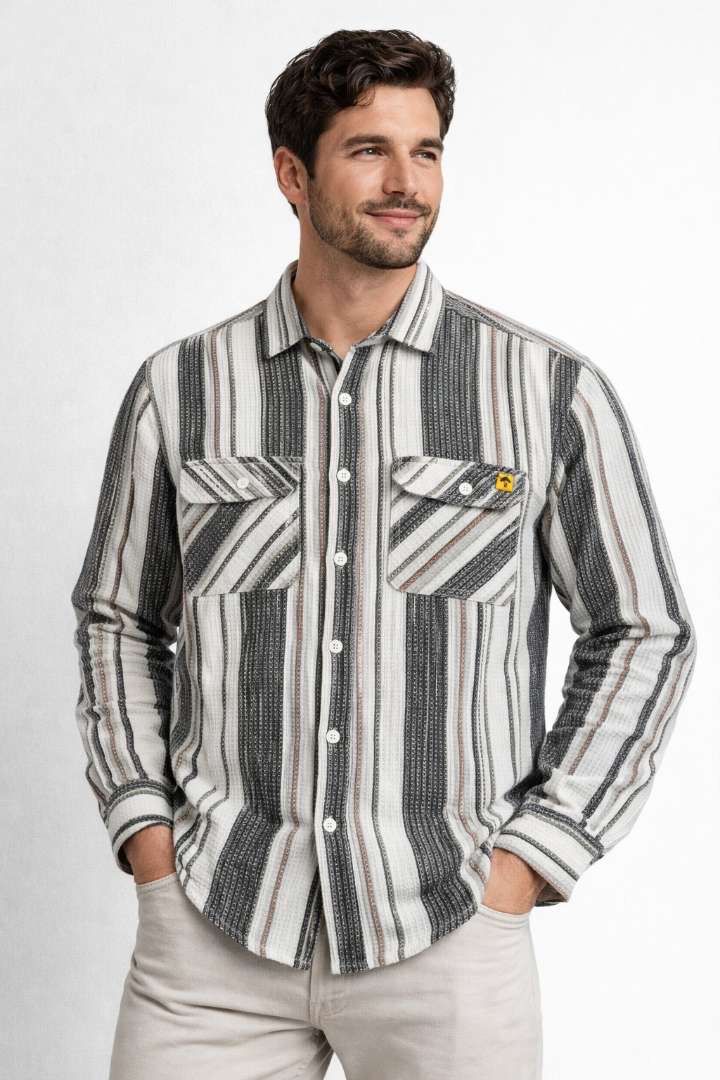 Premium Grey & White Stripes shirt