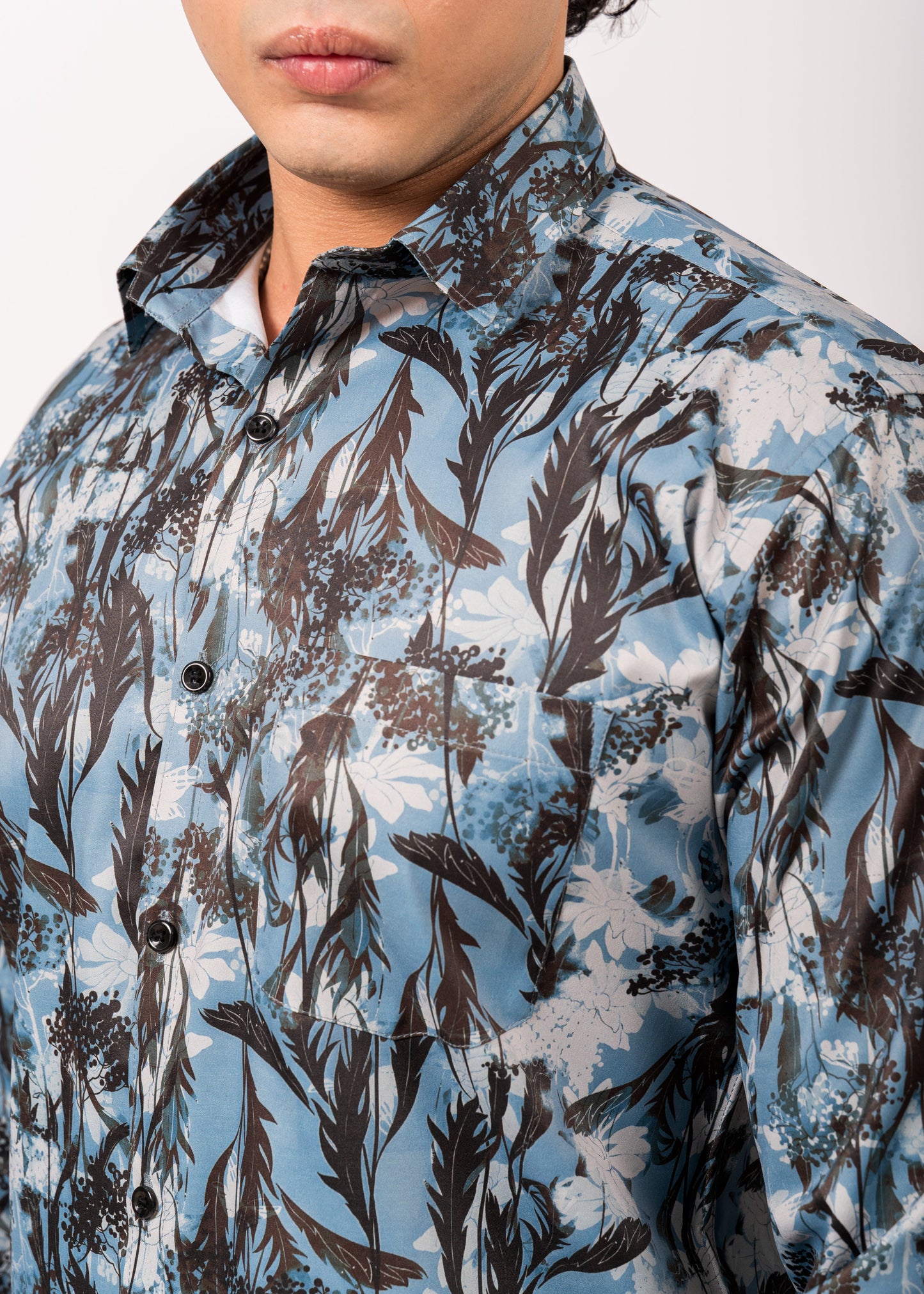 Men’s Midnight Fern Blue Printed Shirt