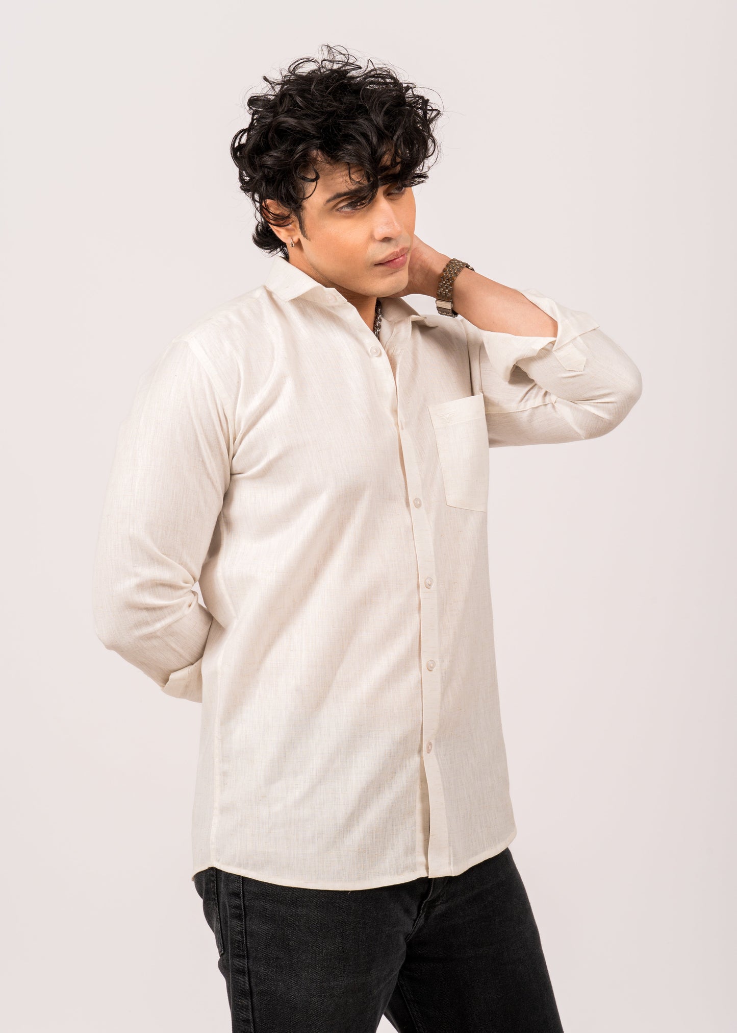 Minimal Ivory Casual Shirt