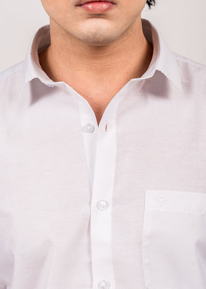 Silken White Casual Shirt