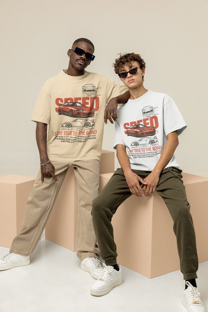 Speed Legends Oversized Tee – Bold Street Racing Graphic